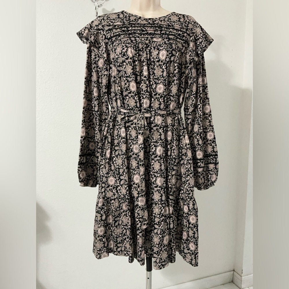 NWT Boden Black Floral Trim Detail Jersey Mini Dress US 10R - Picture 4 of 16
